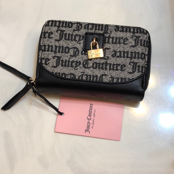 Juicy Couture Black Beige Eastside Westside Double Medium Zip Around Wallet NWT - Picture 15 of 16